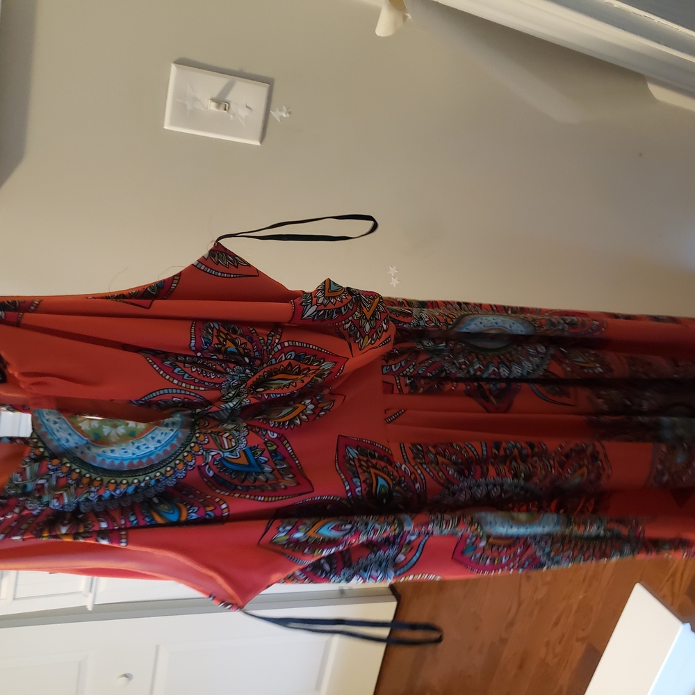 Vibrant Sleeveless Dress with Paisley Print